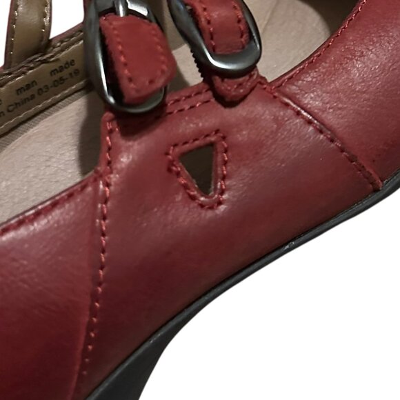 Dansko Flynn Red Mary Jane Shoes Round Toe Double Buckle Size 37 6.5 Women's - Picture 10 of 12